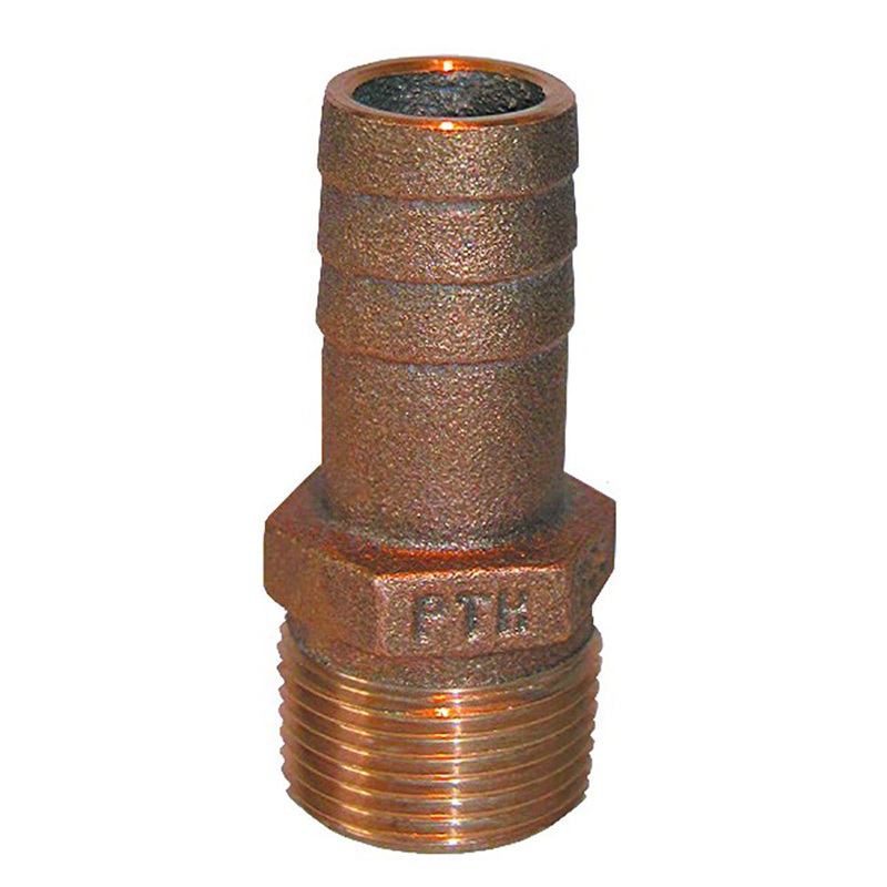 GROCO 1-1/4 NPT x 1-1/4 ID Bronze Pipe to Hose Straight Fitting [PTH-1250]