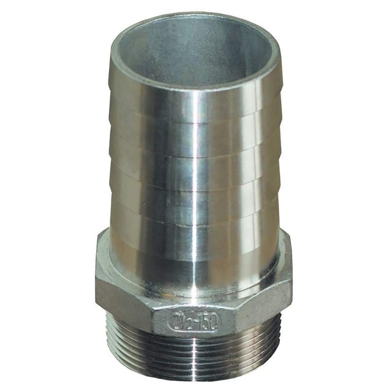 GROCO 1-1/4 NPT x 1-1/4 ID Stainless Steel Pipe to Hose Straight Fitting [PTH-1250-S]
