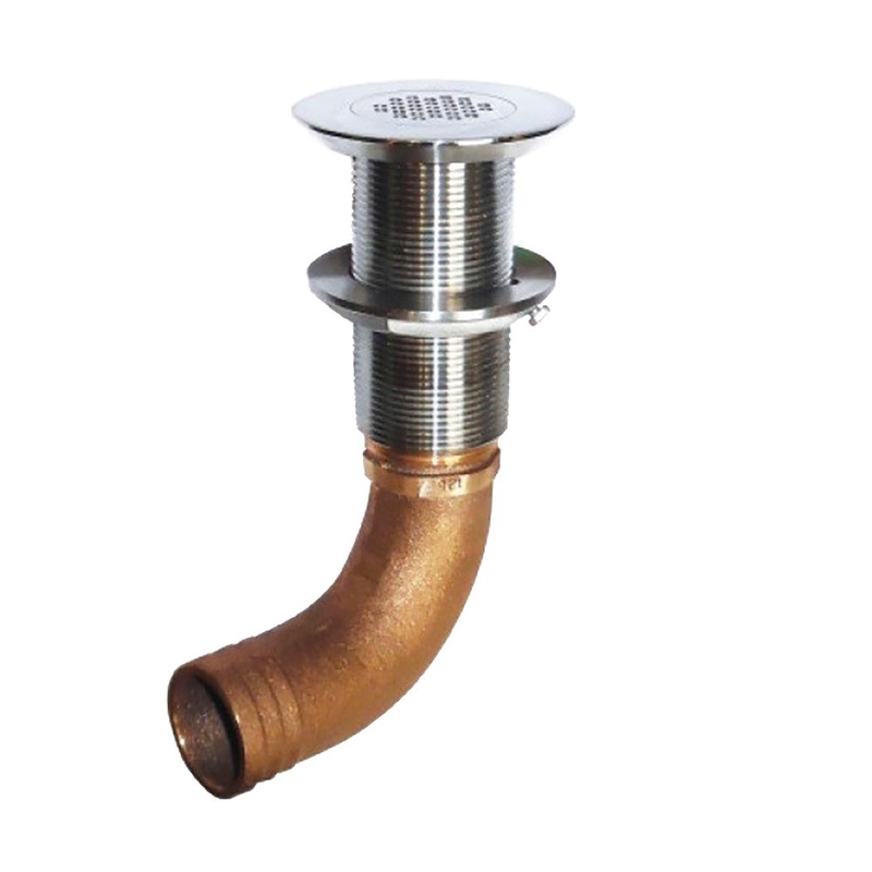 GROCO 1-1/4 Hose Barb Stainless 45 Degree Deck Drain [SCUS-1245]