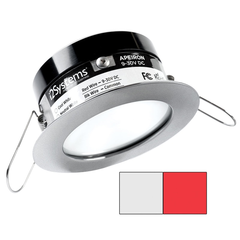 i2Systems Apeiron PRO A503 – 3W Spring Mount Light – Round – Cool White  Red – Brushed Nickel Finish [A503-41AAG-H]