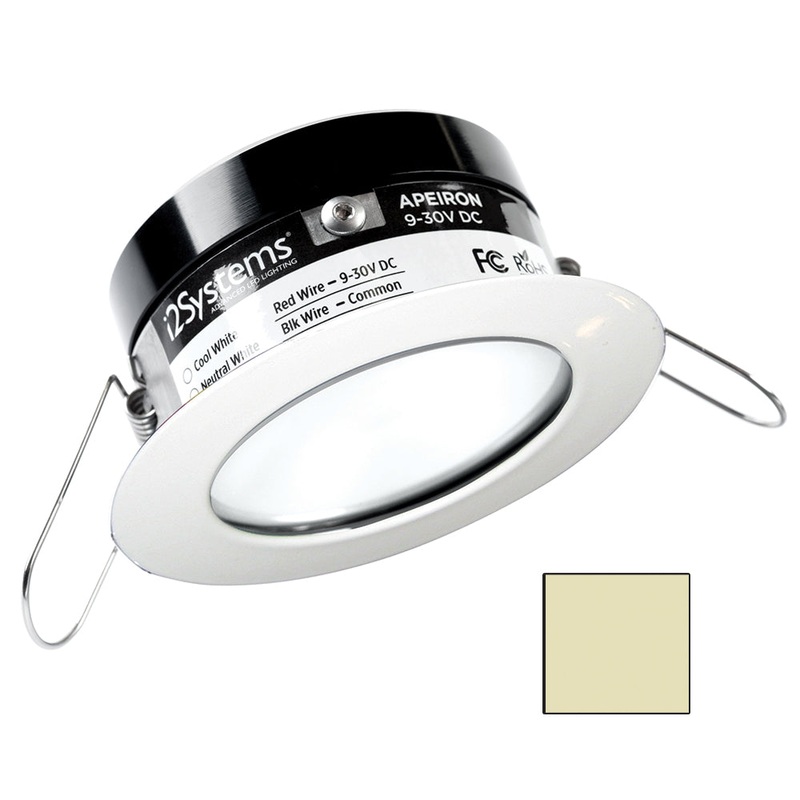 i2Systems Apeiron PRO A503 – 3W Spring Mount Light – Round – Warm White – White Finish [A503-31CBBR]