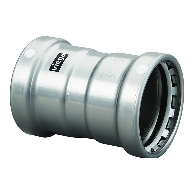 Viega MegaPress 4 Carbon Steel Coupling w/Stop w/FMK Double Press Connection – Smart Connect Technology [26680]