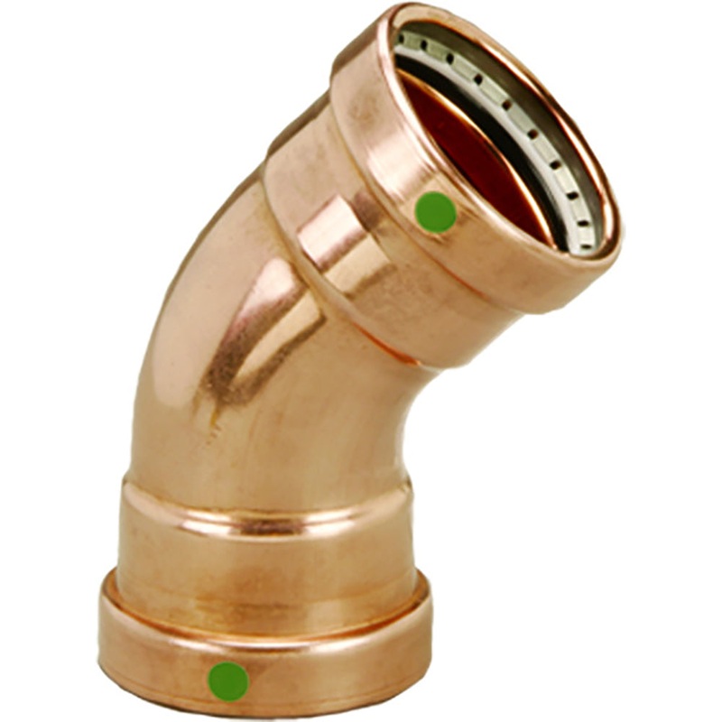 Viega ProPress 2-1/2 – 45 Copper Elbow – Double Press Connection – Smart Connect Technology [20653]