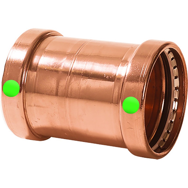 Viega ProPress 2-1/2 Copper Coupling w/o Stop – Double Press Connection – Smart Connect Technology [20743]