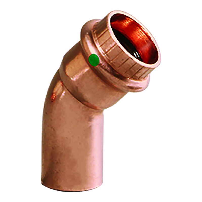 Viega ProPress 2 45 Copper Elbow – Street/Press Connection – Smart Connect Technology [77073]