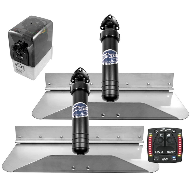 Bennett Marine 18×9 Hydraulic Trim Tab System w/One Box Indication [189OBI]