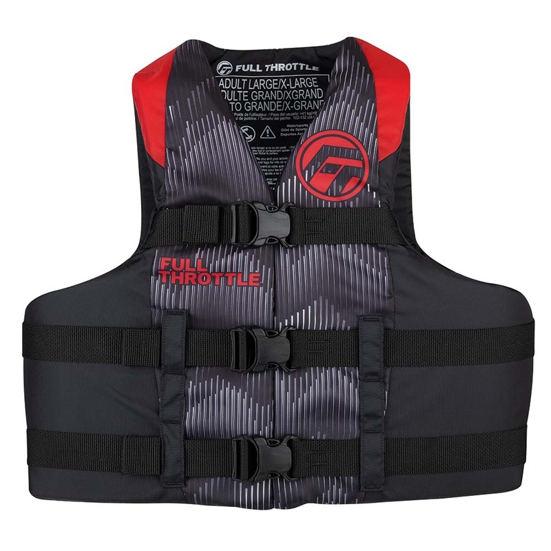 Full Throttle Adult Nylon Life Jacket – 2XL/4XL – Red/Black [112200-100-080-22]
