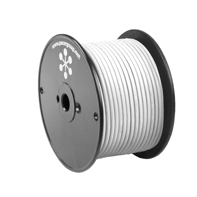 Pacer White 16 AWG Primary Wire – 100 [WUL16WH-100]
