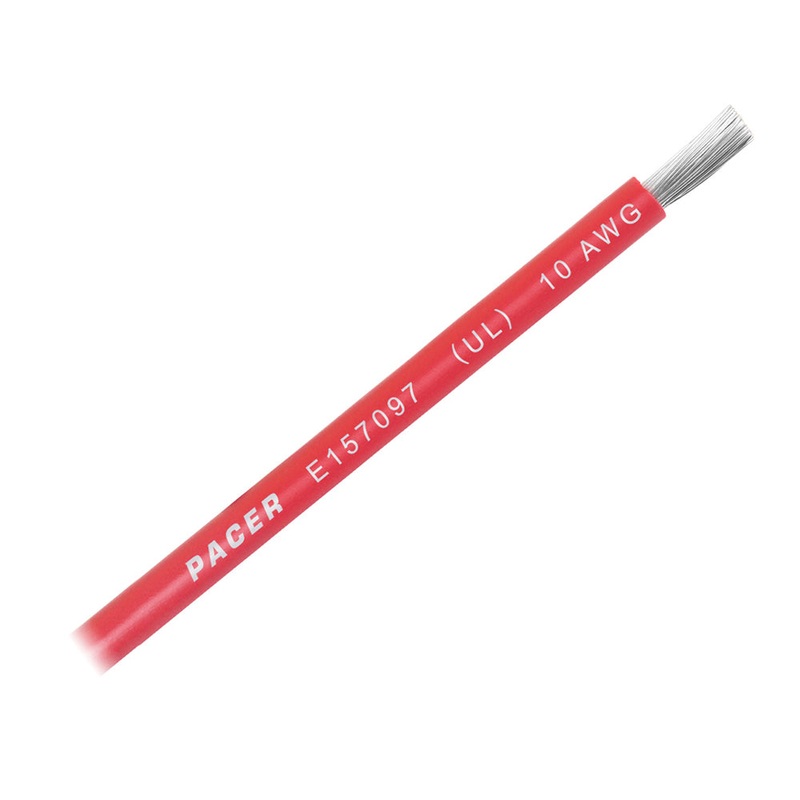 Pacer Red 10 AWG Battery Cable – Sold By The Foot [WUL10RD-FT]
