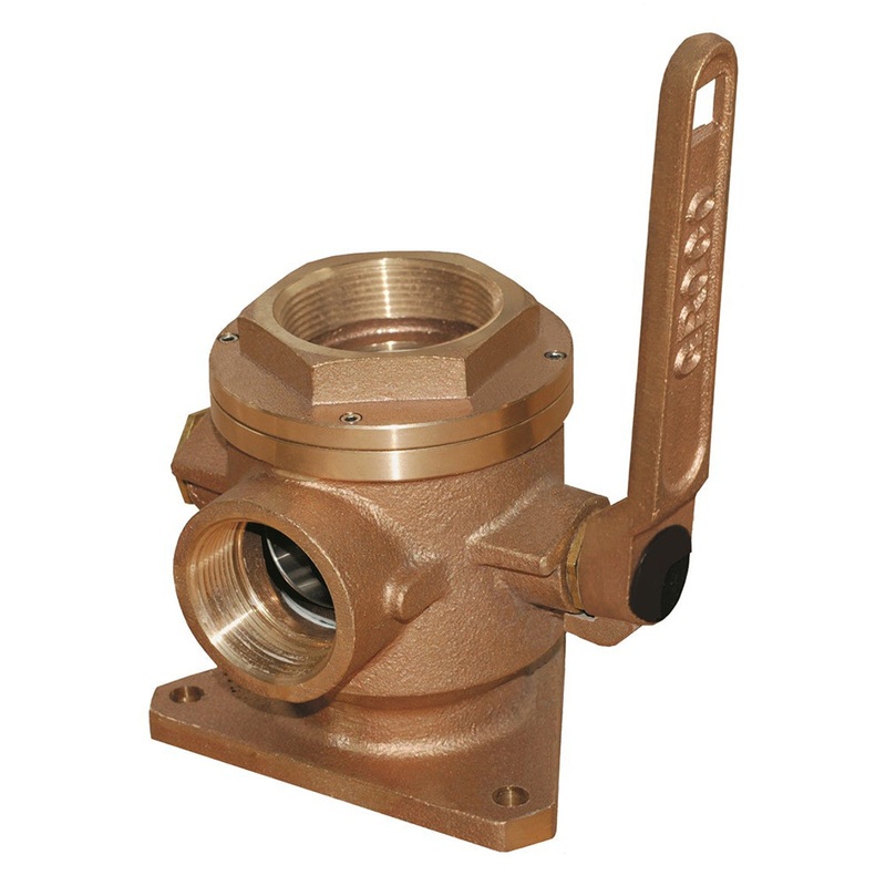GROCO 1-1/4 Safety Seacock w/1 Side Port [SBV-1250-P]