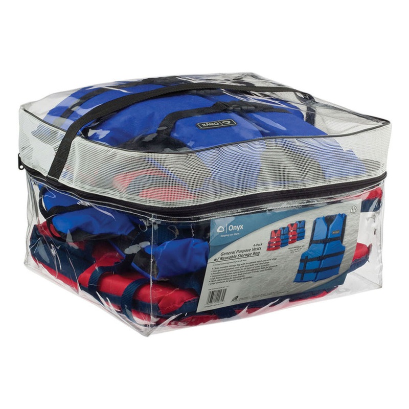 Onyx Adult General Purpose Life Vests – 4-Pack (2 Red, 2 Blue) [103200-999-004-12]