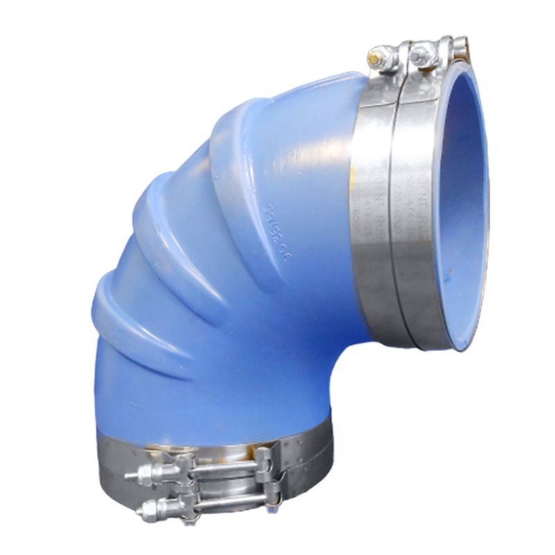 Trident Marine 3 ID 90-Degree Blue Silicone Molded Wet Exhaust Elbow w/4 T-Bolt Clamps [290V3000-S/S]