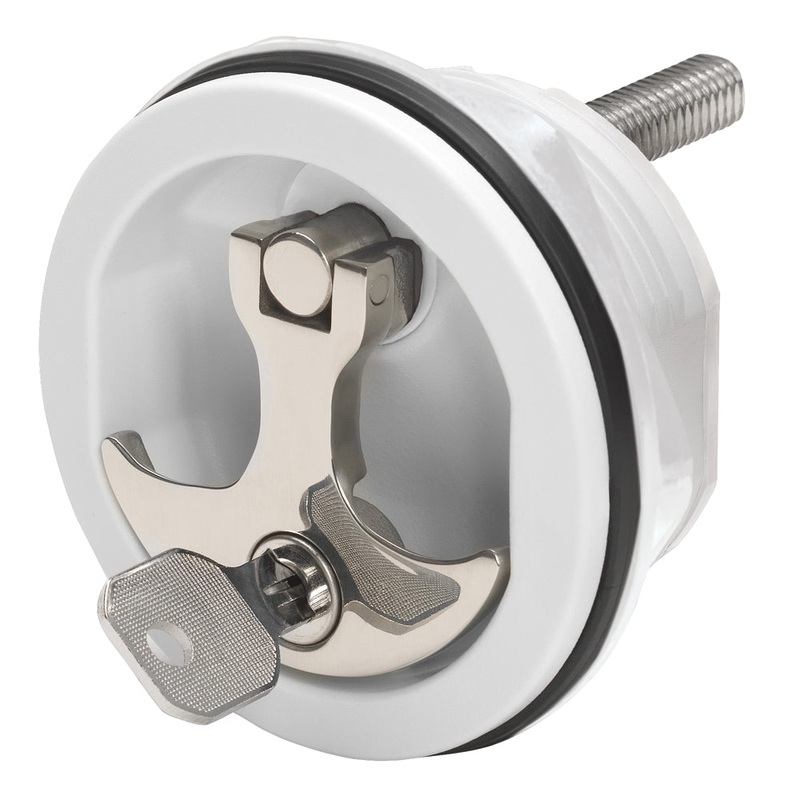 Whitecap Compression Handle – Nylon White/Stainless Steel – Locking [6228WC]