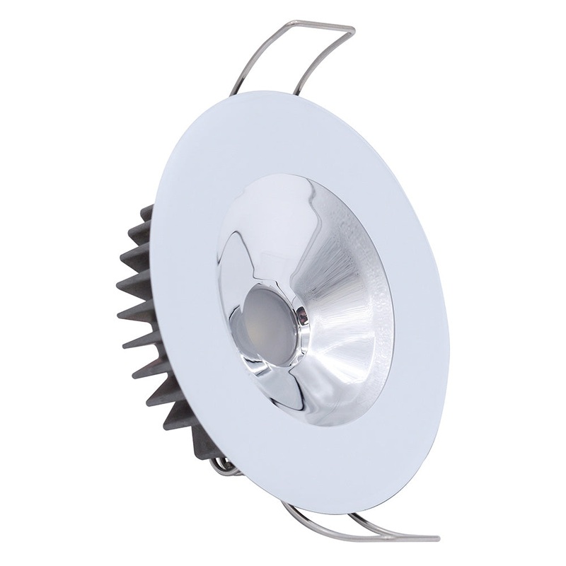 Lumitec Illusion Flush Mount LED Down Light – Spectrum RGBW – Warm White – White Housing – Chrome Reflector [117135]