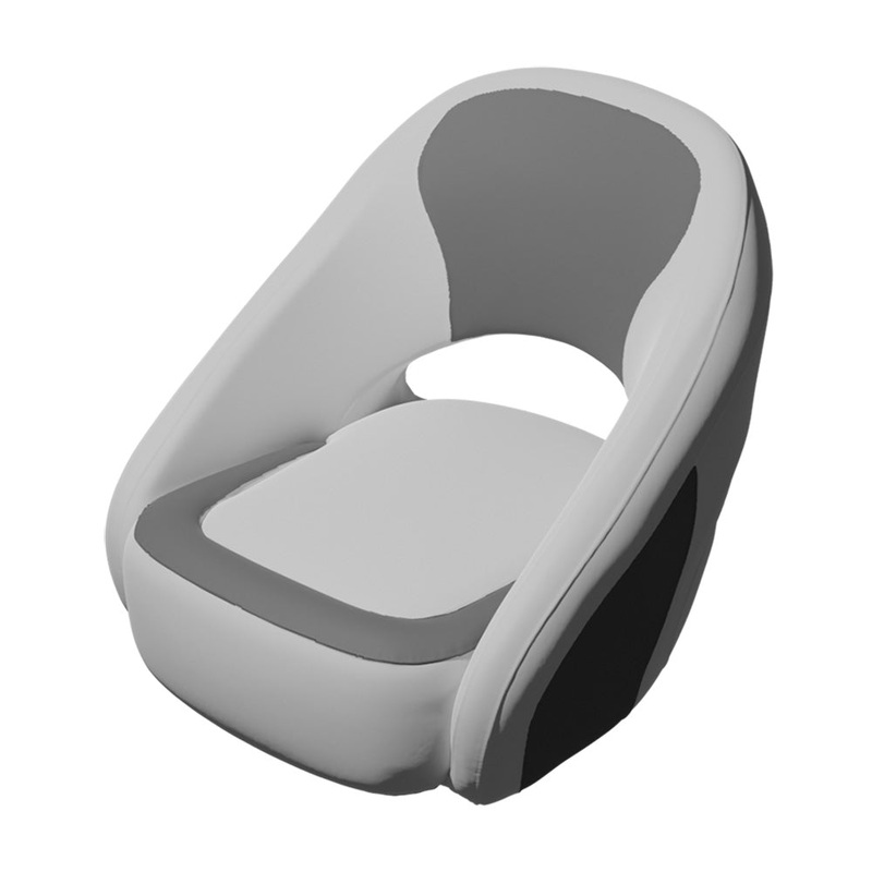 TACO Caladesi Smooth Bucket Seat – White/Grey [BA225WHT-GRY]