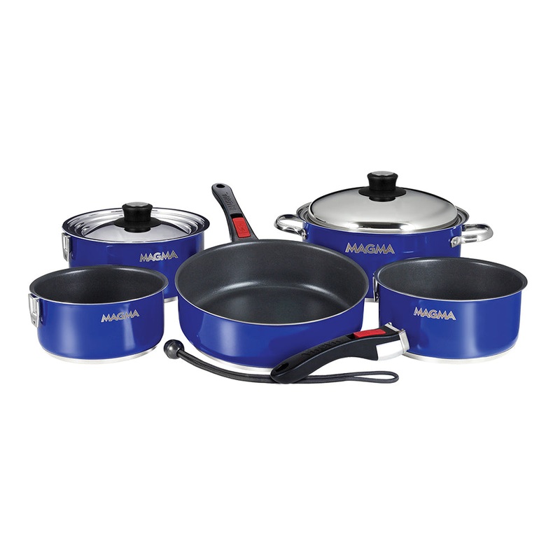Magma Nestable 10 Piece Induction Non-Stick Enamel Finish Cookware Set – Cobalt Blue [A10-366-CB-2-IN]