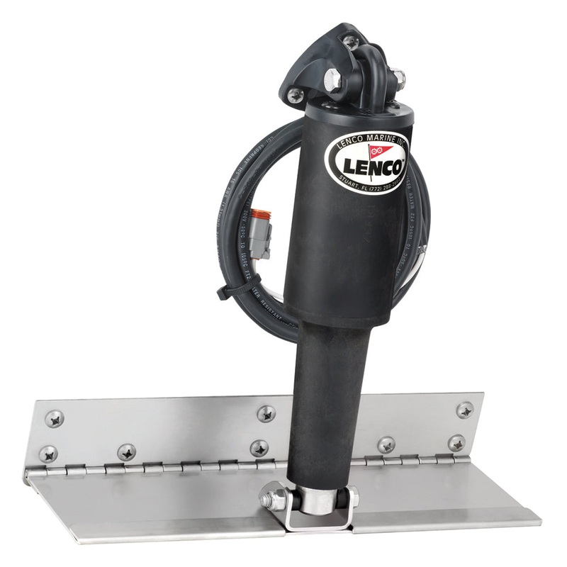 Lenco 4 x 12 Limited Space Trim Tab Kit w/o Switch Kit 12V –  Standard Finish – Short Actuator [15052-101]