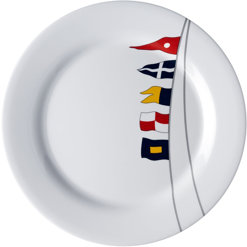 Marine Business Melamine Non-Slip, Flat, Round Dinner Plate – REGATA – 10 Set of 6 [12001C]
