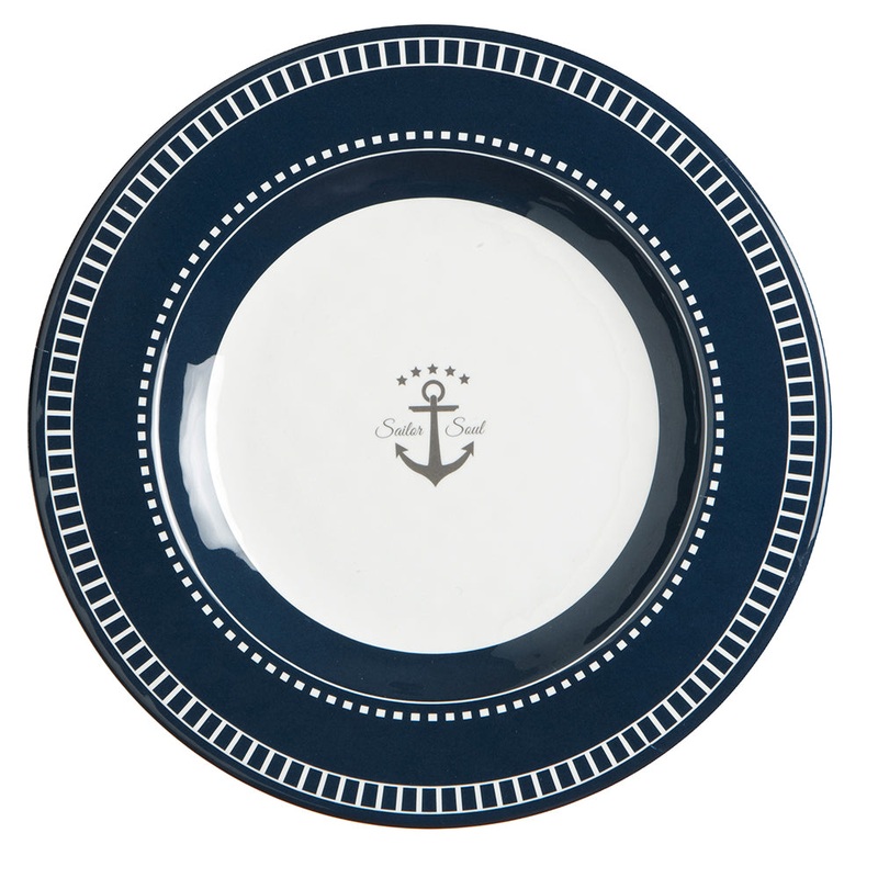 Marine Business Melamine Round Dessert Plate – SAILOR SOUL – 7 Set of 6 [14003C]