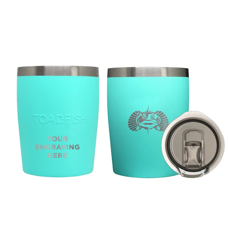Toadfish Custom Engraved Non-Tipping 10oz Rocks Tumbler – Teal (MINIMUM ORDER QUANTITY OF 25) [TF1075]