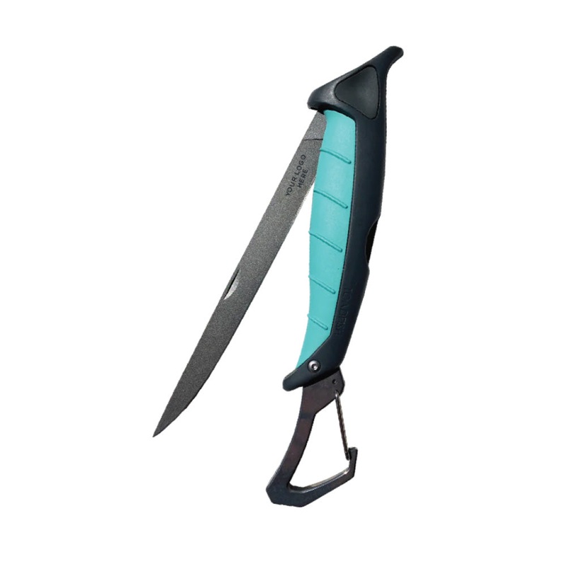 Toadfish Custom Engraved Stowaway Folding Fillet Knife w/Built-In Carabiner – 7 (MINIMUM ORDER QUANTITY OF 25) [TF1029]