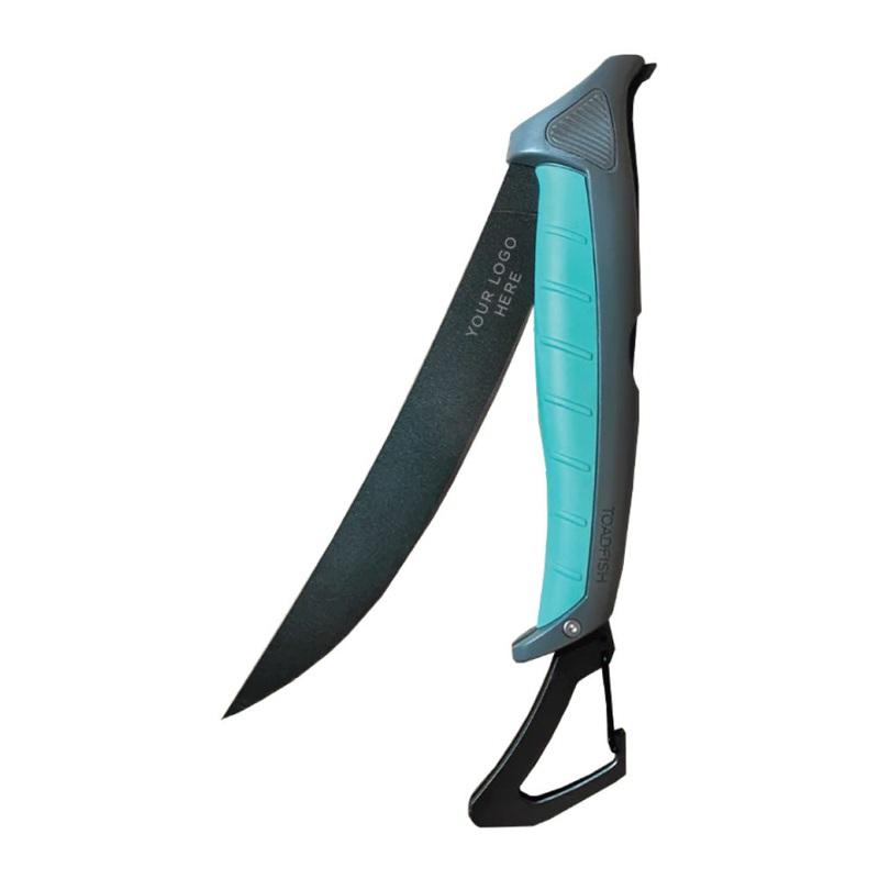 Toadfish Custom Engraved Stowaway Folding Fillet Knife w/Built-In Carabiner – 8.5 (MINIMUM ORDER QUANTITY OF 25) [TF1082]
