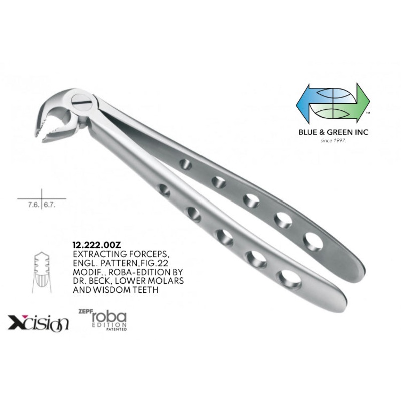 Roba Extraction Forceps, Lower Molars (12.222.00Z)