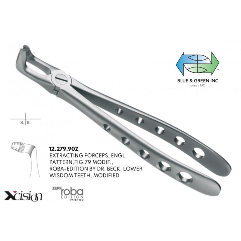 Roba Extraction Forceps, Lower Wisdom Teeth (12.279.90Z)