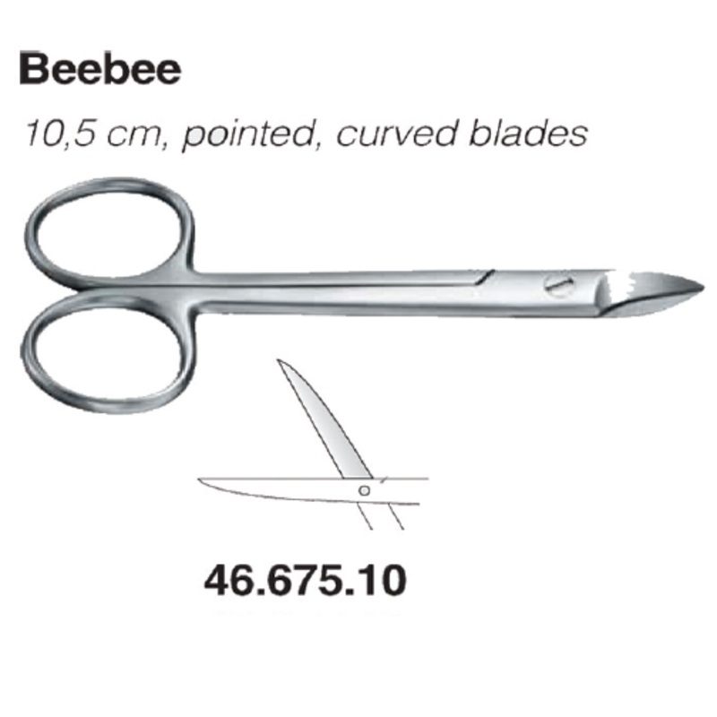 Beebee Scissors 10.5cm, Regular, Curved Blades (46.675.10)