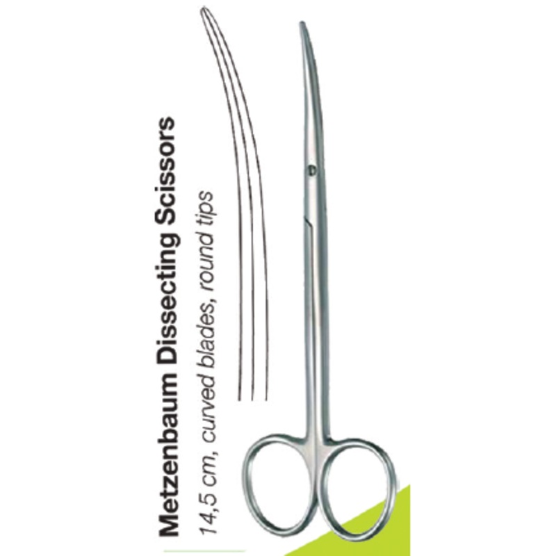 Metzenbaum Dissecting Scissors 14.5cm, curved blades (46.431.14)