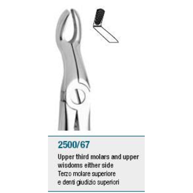 Extraction Forceps, Upper Thirds Molars and Wisdom Teeth, Universal (2500/67)
