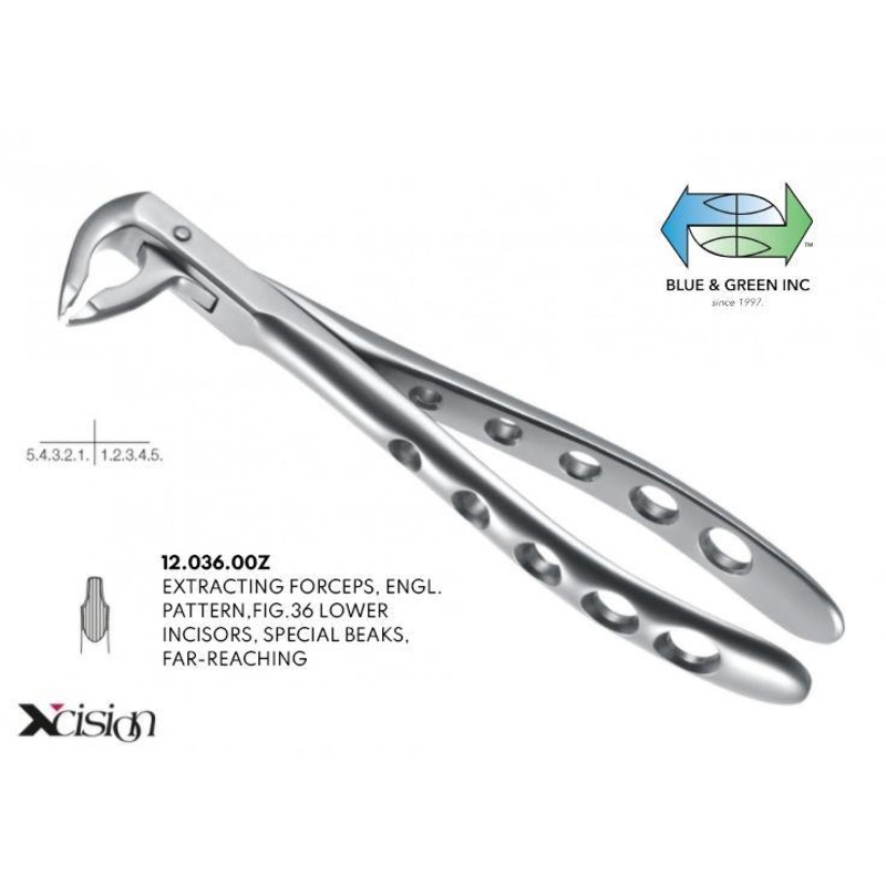 Extraction Forceps, Lower Incisors, Canines, and Premolars (12.036.00Z)
