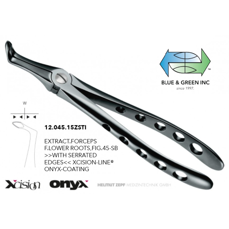 Onyx Extraction Forceps for Lower Roots (12.045.15ZSTI)