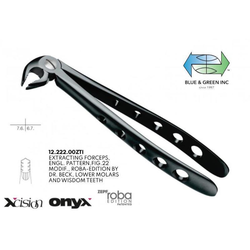 Roba Extracting Forceps, Lower Molars and Wisdom Teeth (12.222.00ZTI)