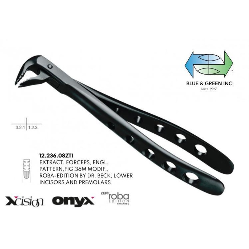Roba Extraction Forceps, Lower Incisors & Premolars, Onyx Coat (12.236.08ZTI)