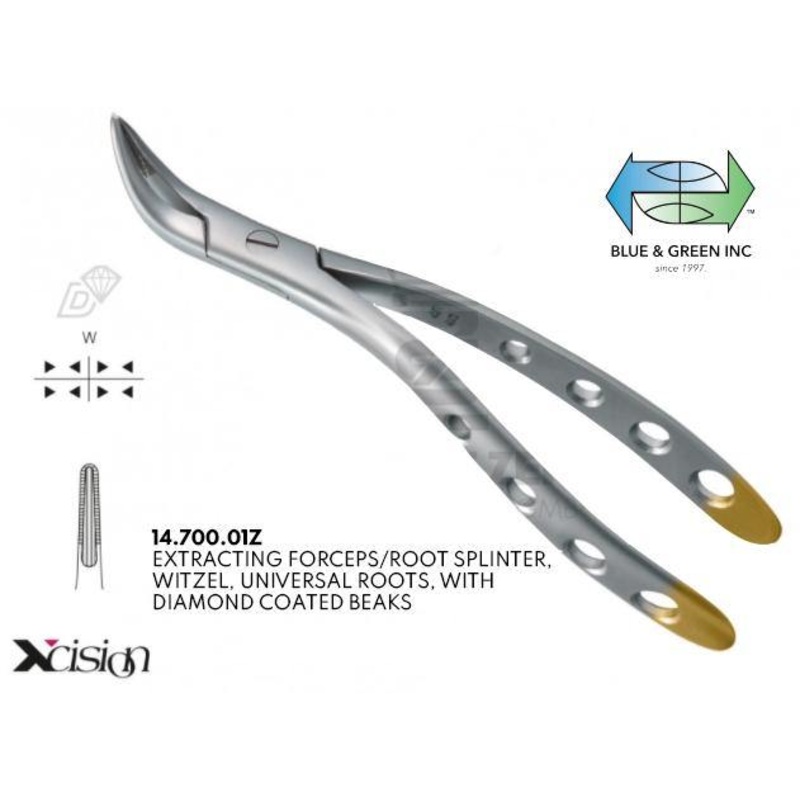 Witzel Root Splinter Forceps with Diamond Coated Beaks (14.700.01Z)
