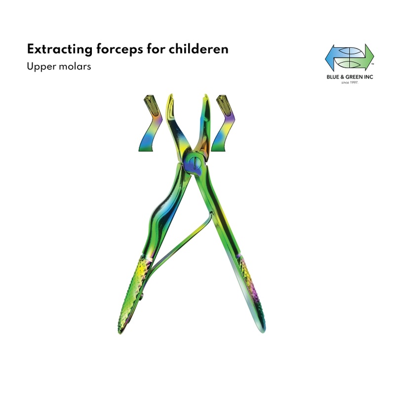 Pediatric Extracting forceps for children, Upper molars with spring (HSA 352-03)