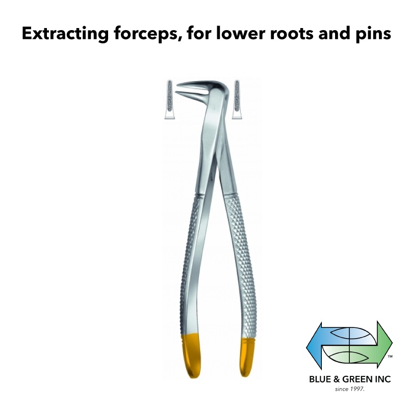 Extracting forceps, for lower roots and pins (HSA 208-06)