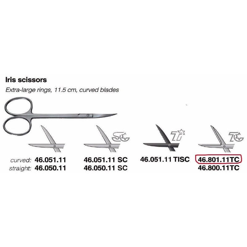 Iris Scissors, curved, Onyx 46.801.11TC