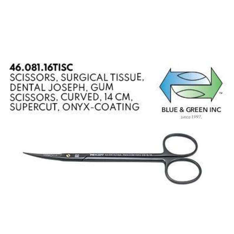Onyx Joseph Scissors, Curved, 14cm, Onyx-Coating ( 46.081.16TISC )