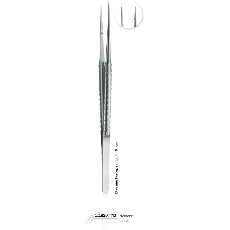 Micro Dressing Forceps 18cm w/ Diamond Coating (22.820.17D)
