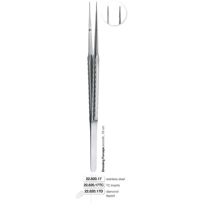 Micro Dressing Forceps 18cm w/ Titanium Tips (22.820.17TC)