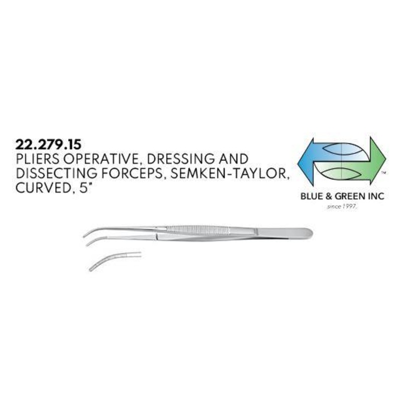 Pliers Operative Dressing and Dissecting, Semken-Taylor Forceps Curved (22.279.15)