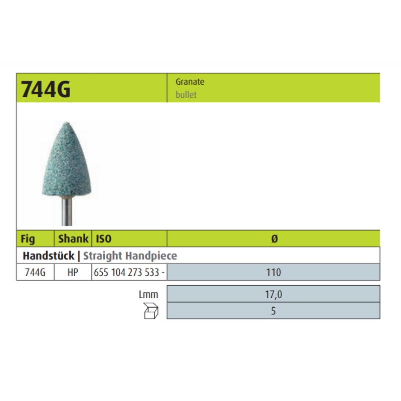744SG – Polisher, Green Mounted Abrasive (Pkg of 5)